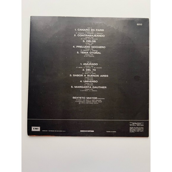 Sexteto Mayor Sabor A Buenos Aires LP 1973 EMI 6010 Import VG+ - Picture 2 of 7